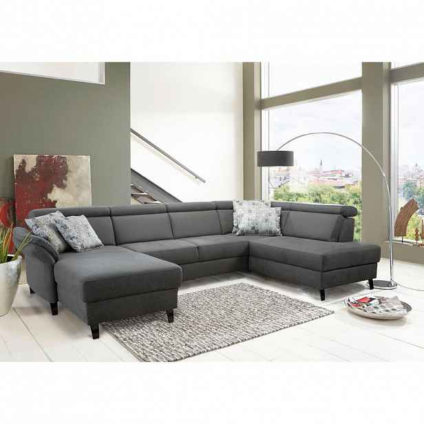 Sit & More SEDACÍ SOUPRAVA, textil, antracitová