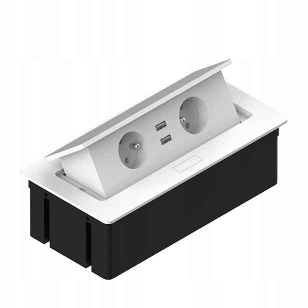 Prodlužovací kabel zasouvací zásuvka Elektrima Rejs 2xZÁSUVKA 2xUSB bílá