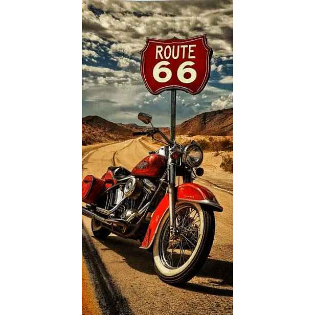 Ručník Na Motocykl Route 66 Plážový Ručník Pro Motorkáře 75x150