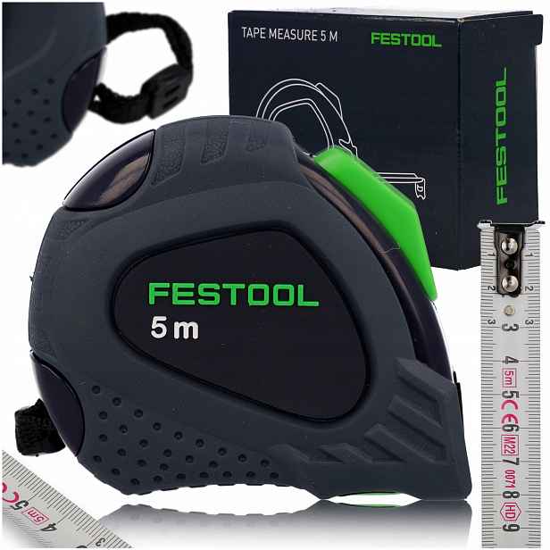 Svinovací Metr Festool 205182 5 m Klip Automatické Gumové Pouzdro 19 mm