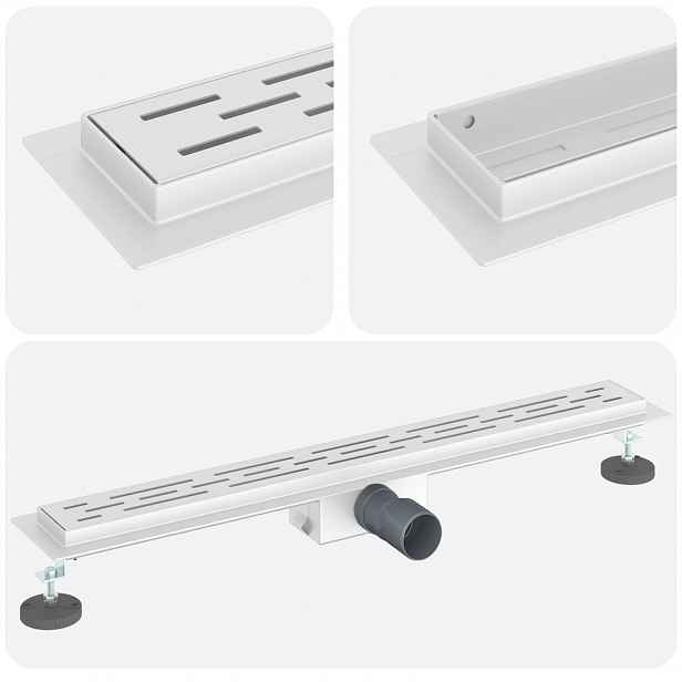 vidaXL Sprchový odtok s designem linie Stříbrná 80 cm