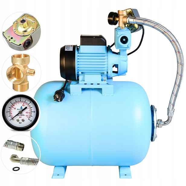 Hydrofor Na Vodu Hydroforová Pumpa 750W 50 L/min Nádrž 50 L Kompletní Sada
