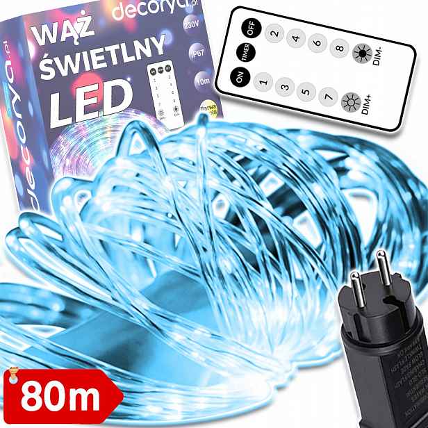 Led Světelná Hadice Vánoční Osvětlení Na Stromeček Ozdobná 80 M Voděodolná IP67 S Dálkovým Ovládáním