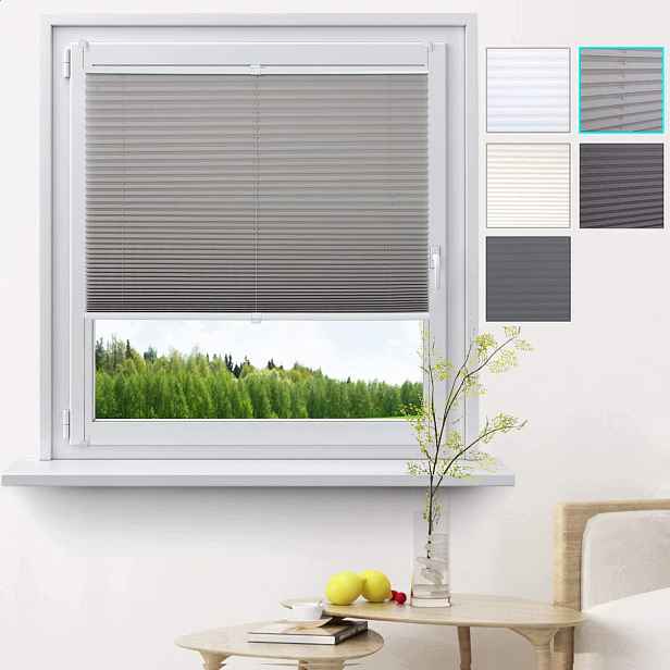 Roleta Woltu 325 Šedá Mat 100x130W cm Plisovaná Easyfix na okna dveří