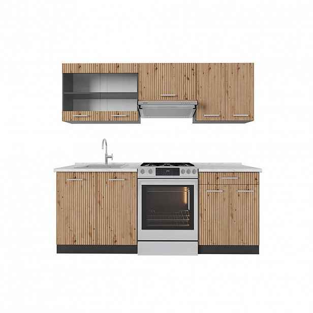 Vicco KUCHYŇSKÝ KOUT R-Line Dub Artisan/antracit 200 cm , AP Marble