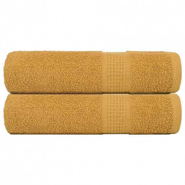 vidaXL Ručníky FROGN 2 ks zlaté 100x150 cm 360 g/m²