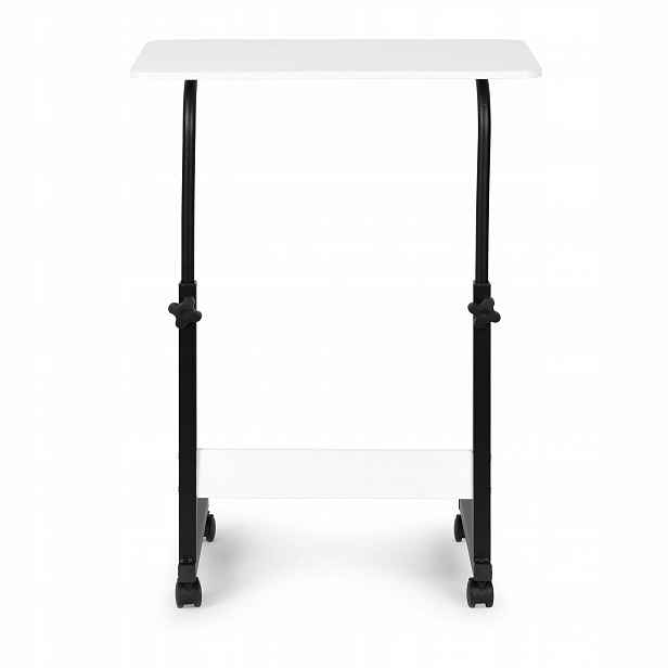 ModernHome Stolek pod notebook s kolečky, stůl k pohovce, černý