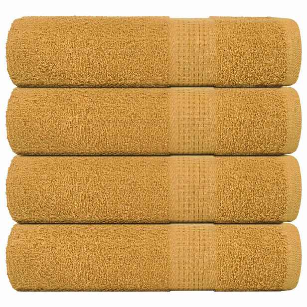 vidaXL Ručníky FROGN 4 ks zlaté 100x150 cm 360 g/m²