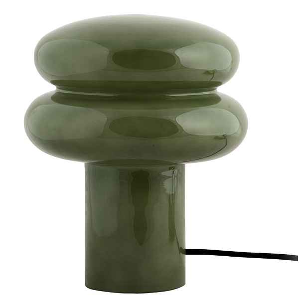 Zelená skleněná stolní lampa (výška 24 cm) Incesante – Leitmotiv