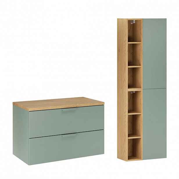 Petits-meubles KOUPELNOVÝ NÁBYTEK 80.6cm Oria 2er-Set Zelená