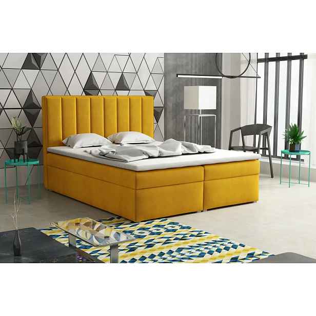 Casarredo Postel s matrací s ÚP LUCINI BOX 180x200 - žlutá