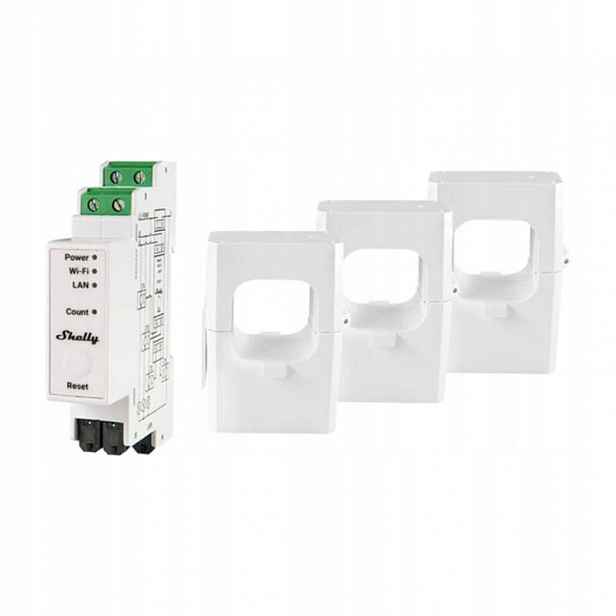 Měřič elektrické energie Shelly Pro 3EM 400A WiFi – monitorování spotřeby