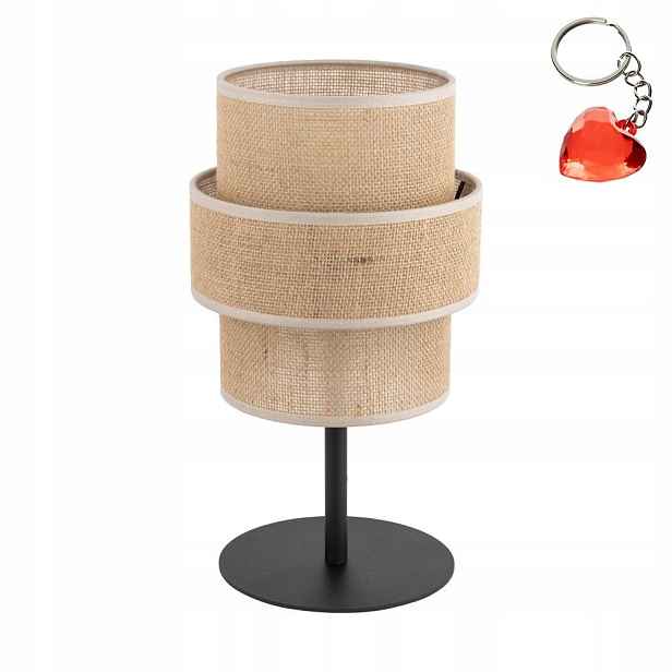Noční stolní lampa Calisto 38 Cm Černá Abažur Juta 15W Tk Lighting