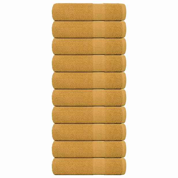 vidaXL Ručníky FROGN 10 ks zlaté 100x150 cm 360 g/m²