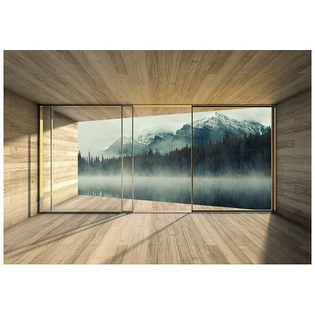 Vliesová fototapeta Jezero hory les zima příroda do domu 208x146 lepidlo