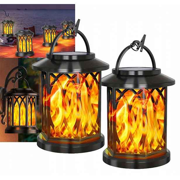 2KS Závěsná Solární Lampa Led Lampa S Zahradním Panelem Loft IP65