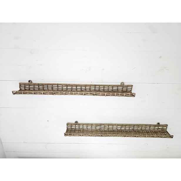 Rustikální dekorativní police z ratanu Hampton Rattan 80 CM