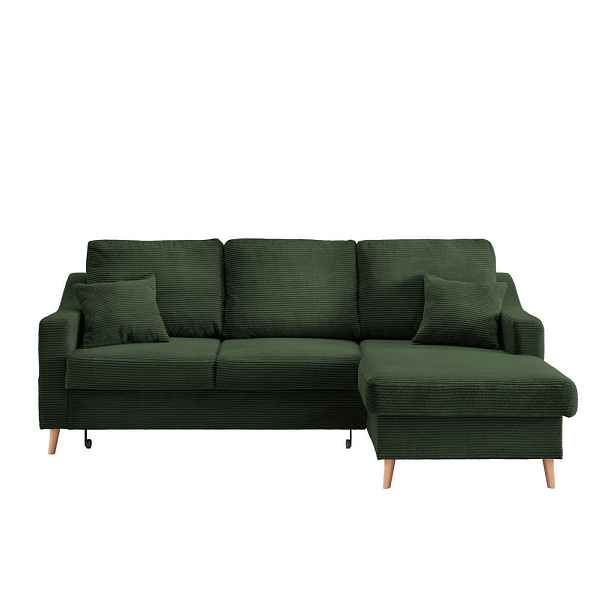 P & B ROHOVÁ SEDAČKA, textil, tmavě zelená