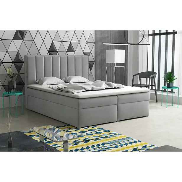 Casarredo Postel s matrací s ÚPLUCINI BOX 180x200 - světle šedá