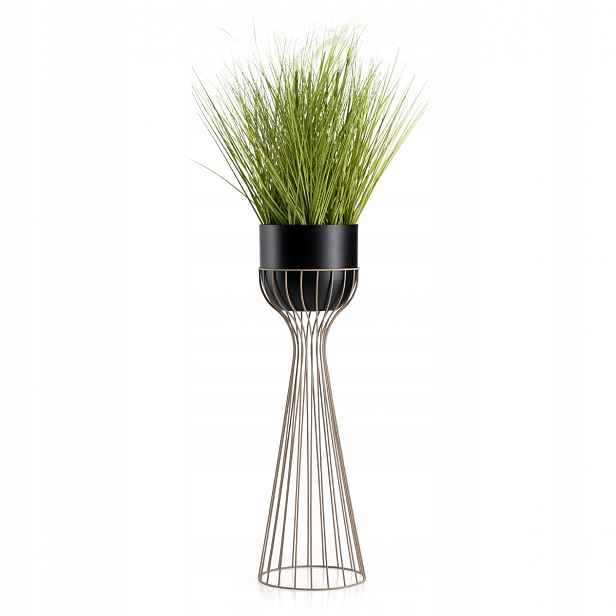 Držák Na Květináč Stojící s černým krytem stojan na květiny kovový 68 cm taupe