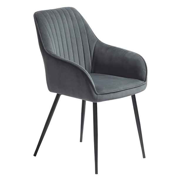 Šedá čalouněná jídelní křesla v sadě 2 ks s područkami Nolan Stripe – Unique Furniture
