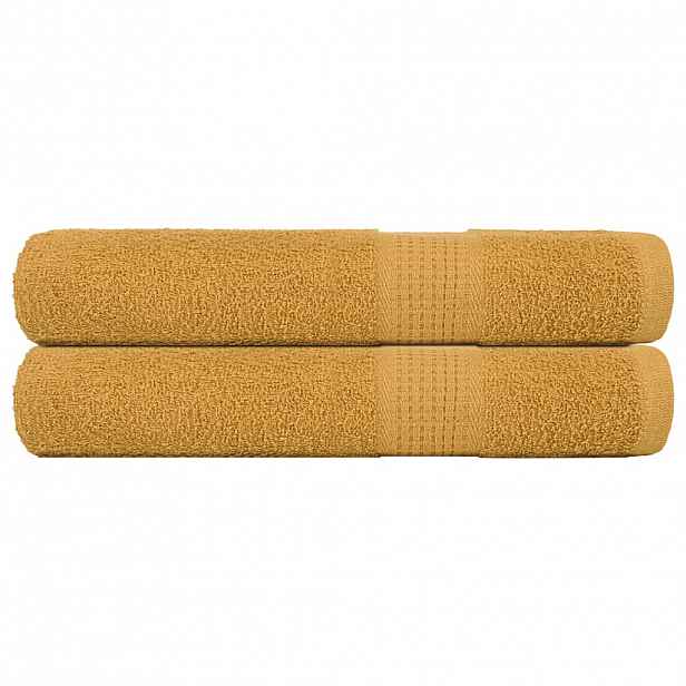 vidaXL Saunové osušky FROGN 2 ks zlaté 80x200 cm 360 g/m²