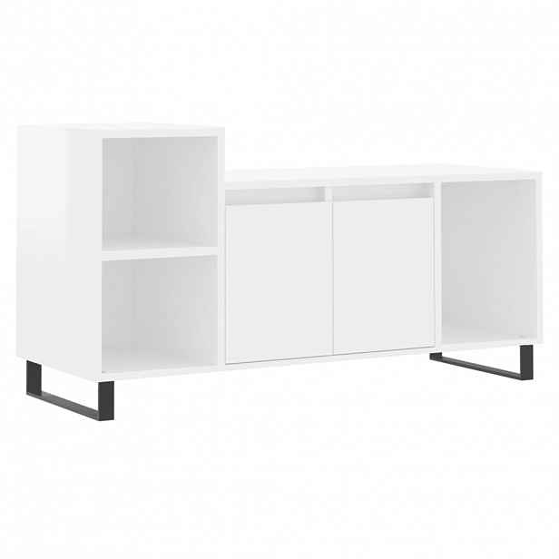 vidaXL TV skříňka bílá s vysokým leskem 100x35x55 cm kompozitní dřevo