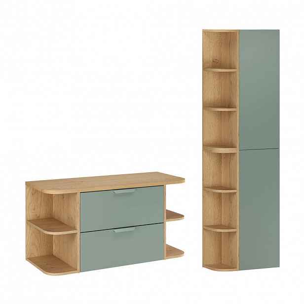 Petits-meubles KOUPELNOVÝ NÁBYTEK 100.4cm Oria 2er-Set Zelená