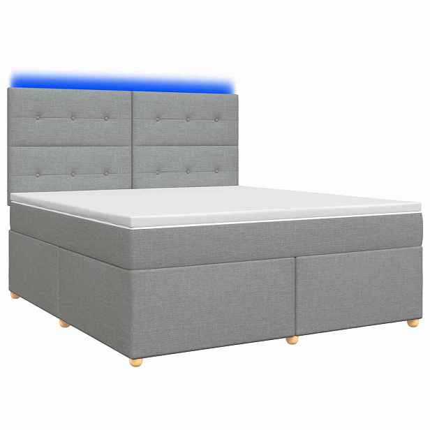 vidaXL Postel boxspring s matrací Světle šedá 140 x 190 cm Textil