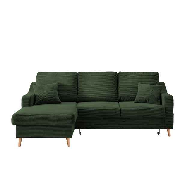 P & B ROHOVÁ SEDAČKA, textil, tmavě zelená