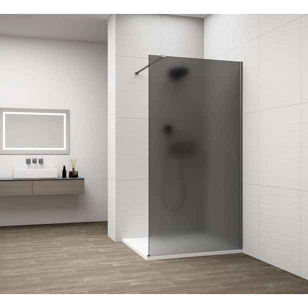 Polysan Esca - Sprchová stěna Walk-In 70x210 cm, Antidrop, kouřové matné sklo/gun metal ES1470-11