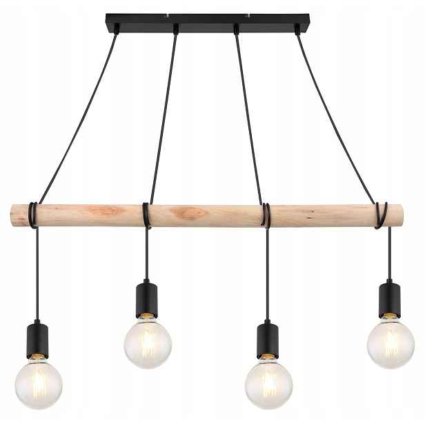 Průmyslové závěsné svítidlo E27 4x40W, matná černá barva, 3980 Pablo Rabalux