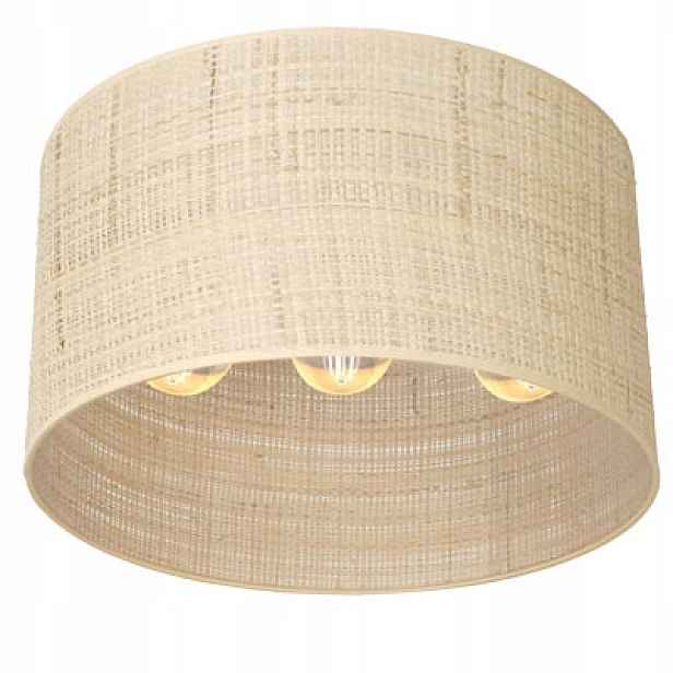 Stropní svítidlo boho kulatá Ø 40 cm krémová ratanová do obývacího pokoje Luminex