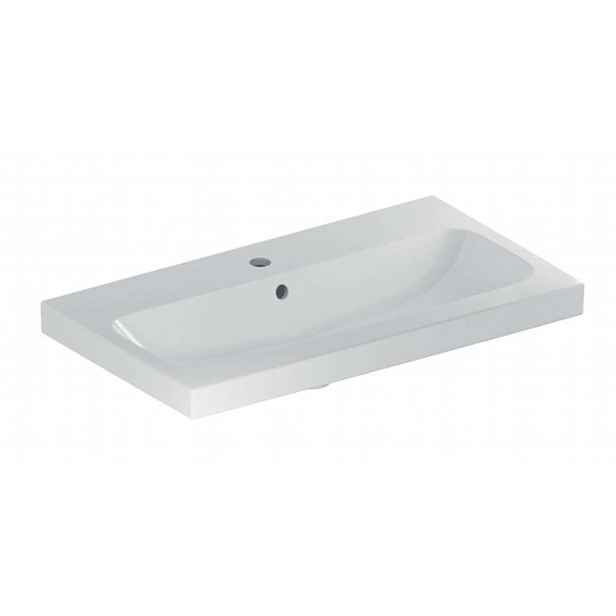 Geberit iCon - Umyvadlo 75x42x17 cm, s přepadem, s otvorem pro baterii, bílá 501.842.00.1