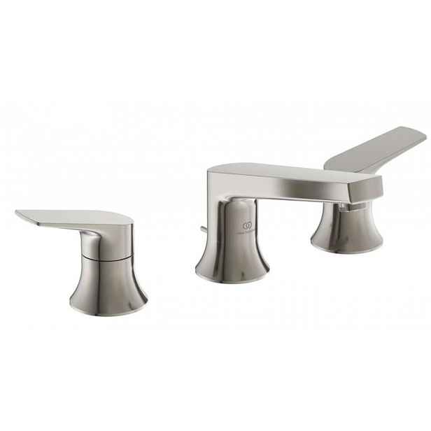 Ideal Standard La Dolce Vita - Umyvadlová baterie s výpustí, 3-otvorová instalace, Silver Storm BD661GN