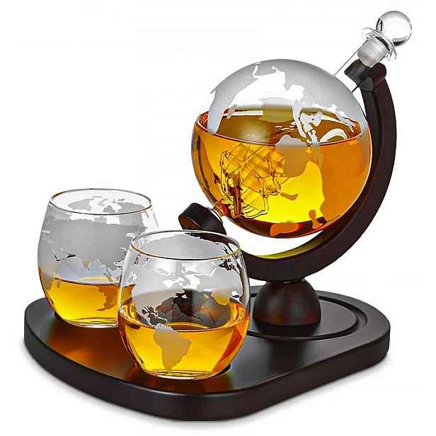 Karafa Globus Na Whisky Set Příslušenství Dárek Pro Chlapa, Chlapce