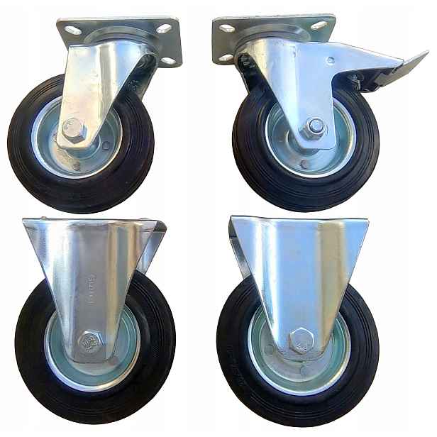Kolečko 125 mm kolečka sada 4 ks otočných