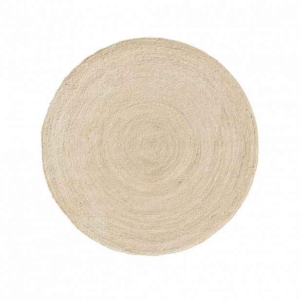 KUNSTLOFT JUTOVÝ koberec Jutta Slonová kost/Zelená ø 115 cm kulatý