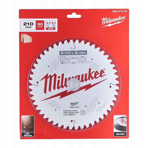 Řezací kotouč na dřevo 210 x 30 x 2.8 48 zubů Milwaukee 4932471325