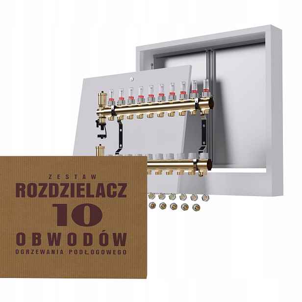 Rozdělovač pro podlahové topení 10, nástěnná skříňka Pex