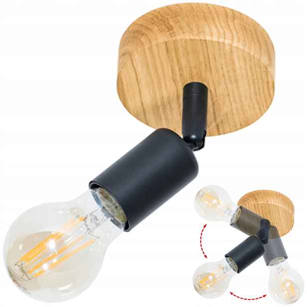 Stropní Led svítidlo Spot Dubové Fi 10cm E27 nástěnná lampa pohyblivá nástěnná lampa