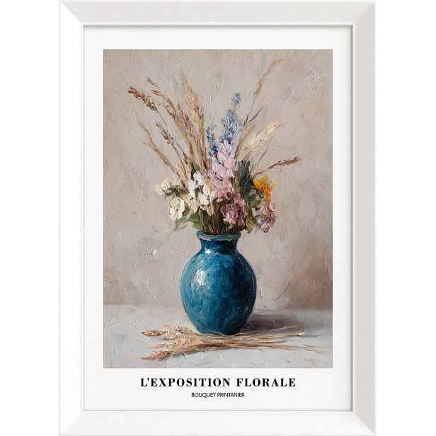 Tištěný obraz s rámem 56x75 cm Blue Vase – Styler