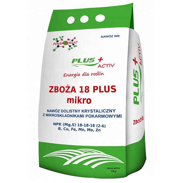 Plus Obiloviny 18 Plus Mikro 15 kg krystalické listové hnojivo Active