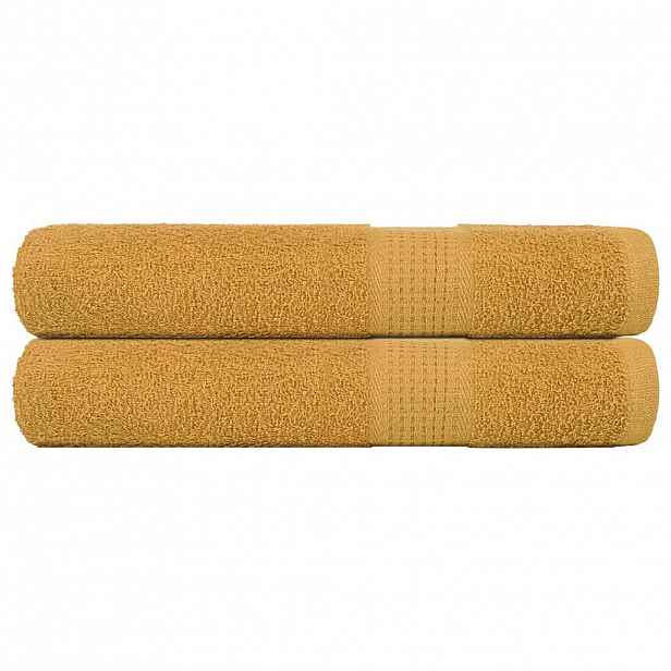 vidaXL Ručníky FROGN 2 ks zlaté 100x200 cm 360 g/m²
