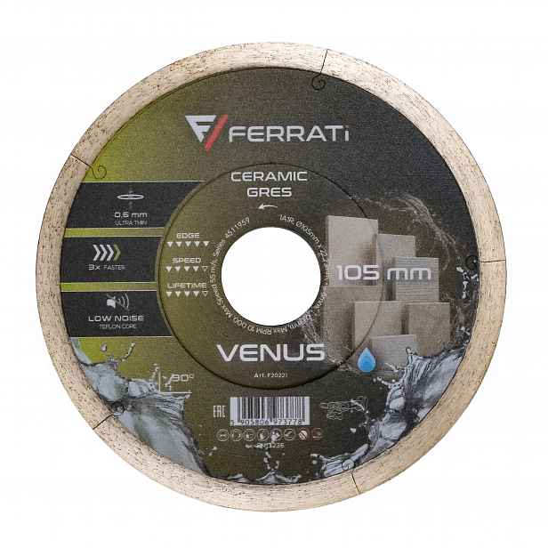 Diamantový kotouč 105 mm 0,6 mm Venus pro řezání za mokra