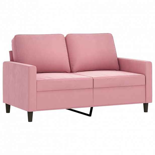 vidaXL 2místná pohovka růžová 120 cm samet