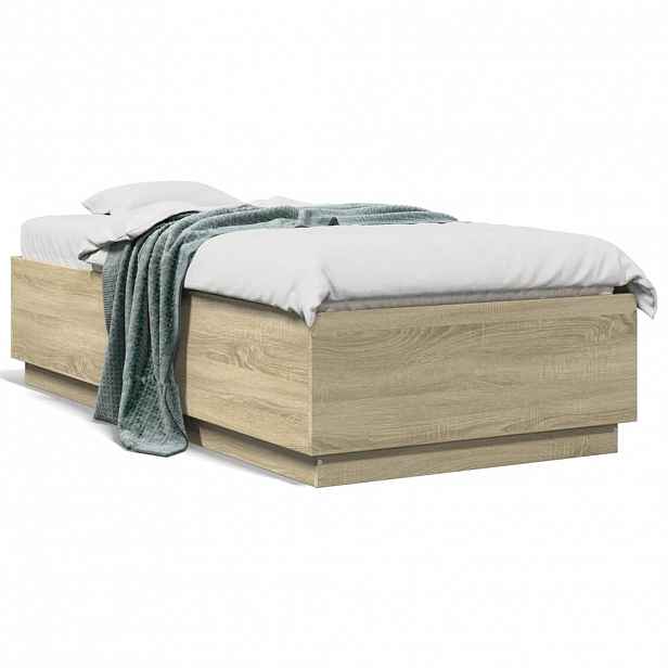 vidaXL Rám postele dub sonoma 90 x 190 cm kompozitní dřevo