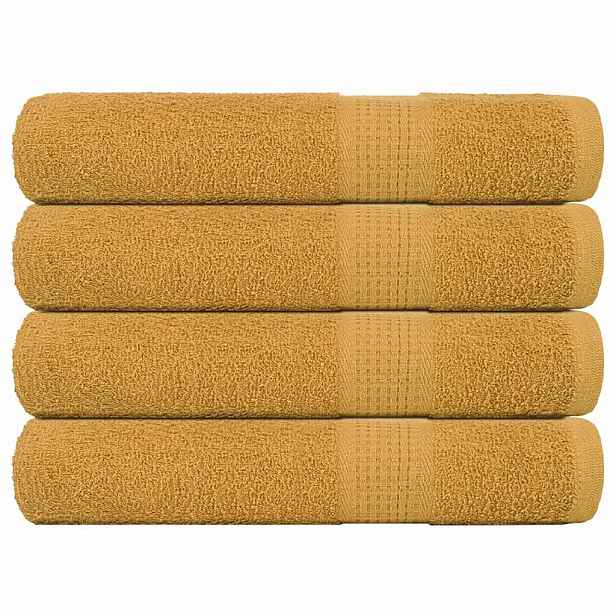 vidaXL Ručníky FROGN 4 ks zlaté 100x200 cm 360 g/m²