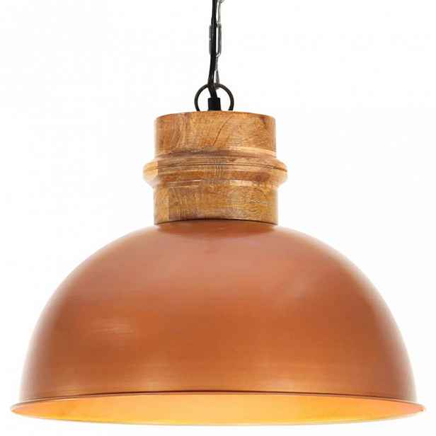 Závěsná lampa měděná / mangovníkové dřevo Dekorhome 42 cm