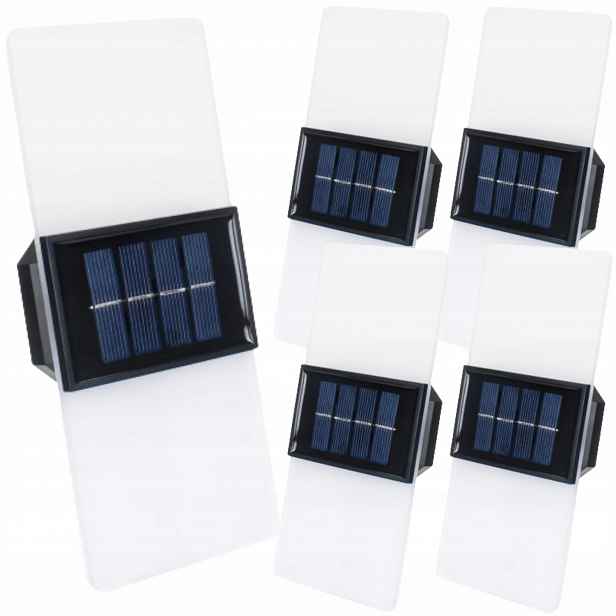 5 x Nástěnná lampa Solární Akryl Led IP65 Ozdobné osvětlení domu Altánky